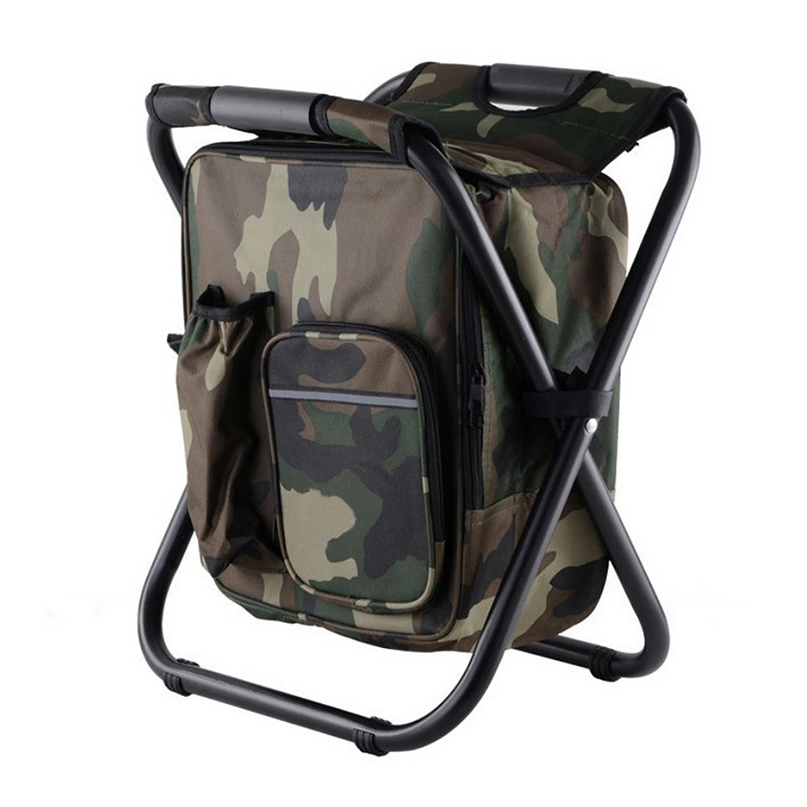 Portable Ice Chair Cooling Seat Ice Stool Foldable Insulated Pack Stool Dual-shoulder Straps Fishing