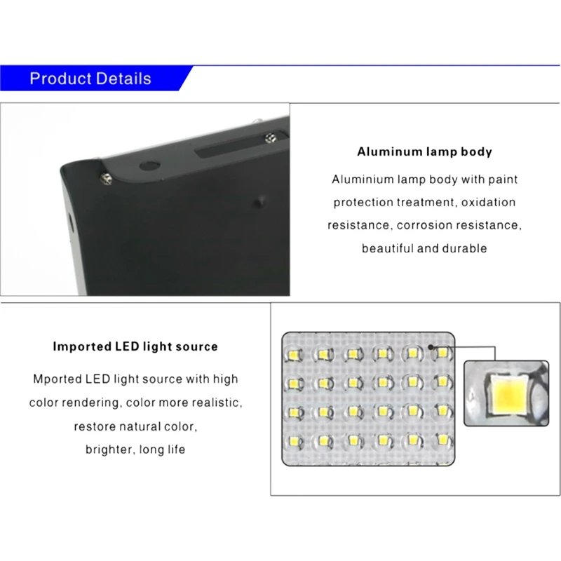 LED 가로등 야외 투광 조명 스포트라이트, IP65 방수 벽 조명, 정원 도로 거리, AC 220V-240V, 100W