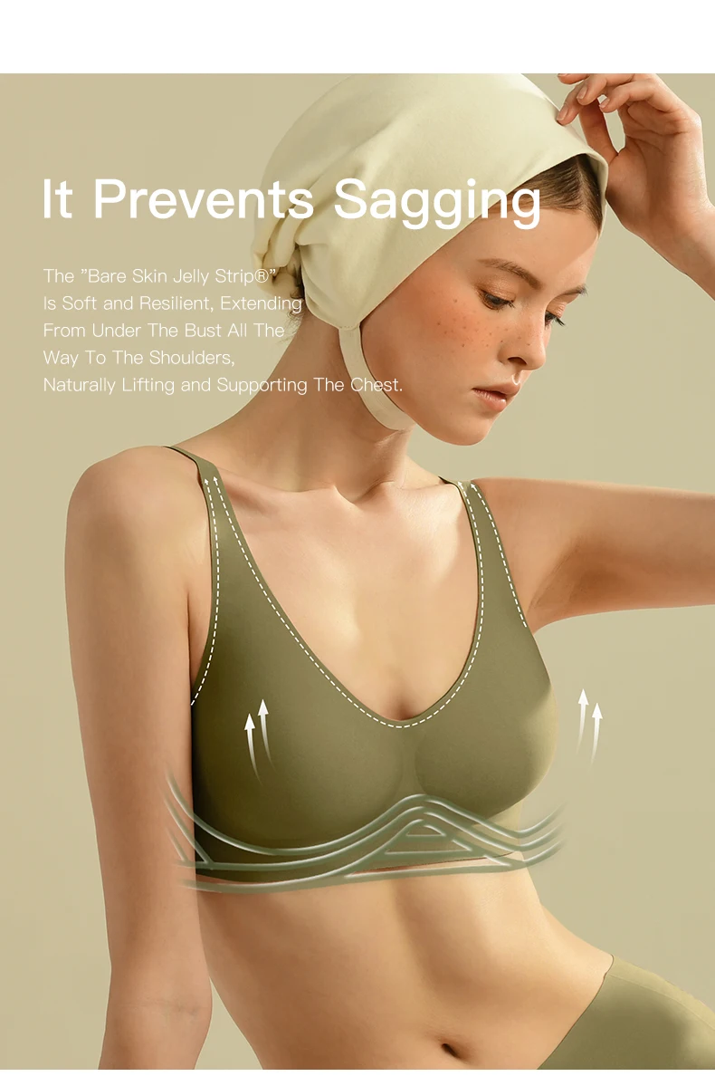 Plus Size Wireless Bra - Seamless Push Up Padded Plunge Bra with Adjustable Straps