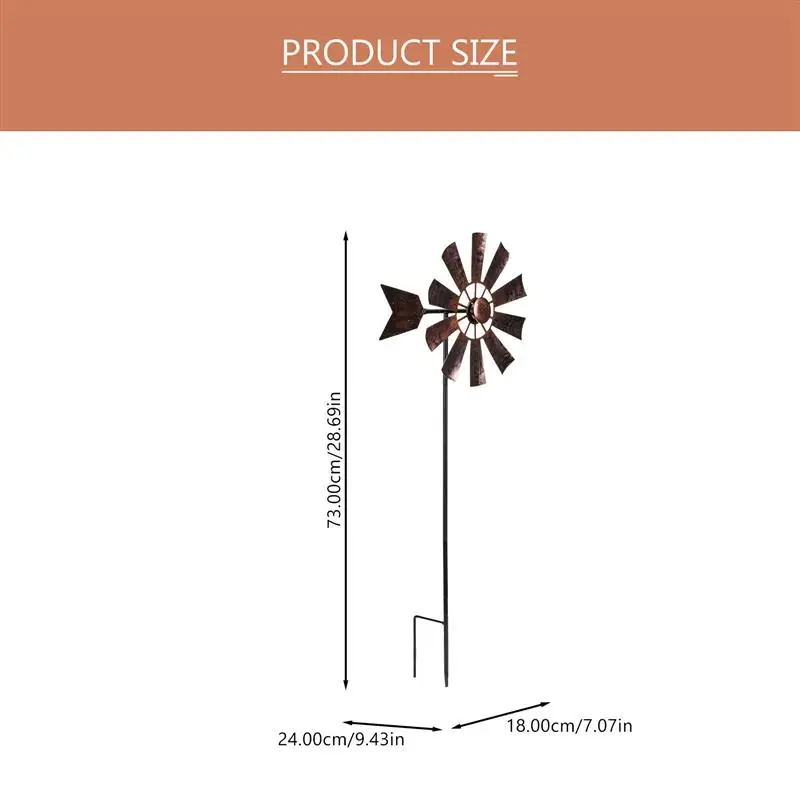 Out-Door-Decormill-Garden-Ground-Inserted-Pinwheel-Decorative-Pinwheel-Iron-Rotatory-Out-Door-Decormill-Plug-In.jpg Out Ajtó Dekormill Kerti Földterület Beillesztett Pinkerék Dekoratív Vas Rotációs Plug-In Kert - Image 3