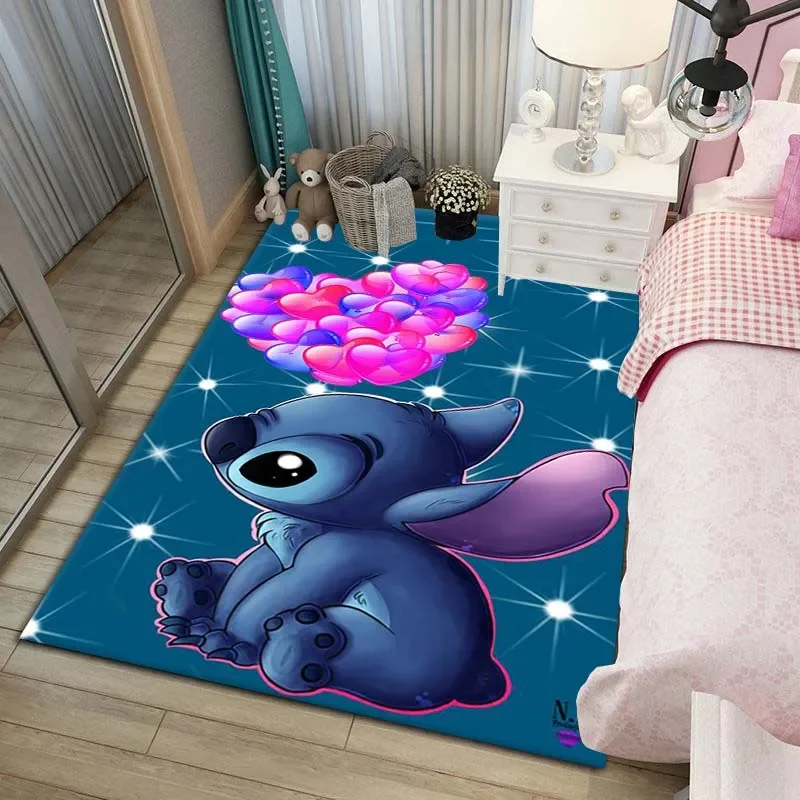Disney Stitch Pattern Area Rug,Carpet Rug for Living Room Bedroom Sofa Doormat Decoration,Child Play Non-slip Floor Mat