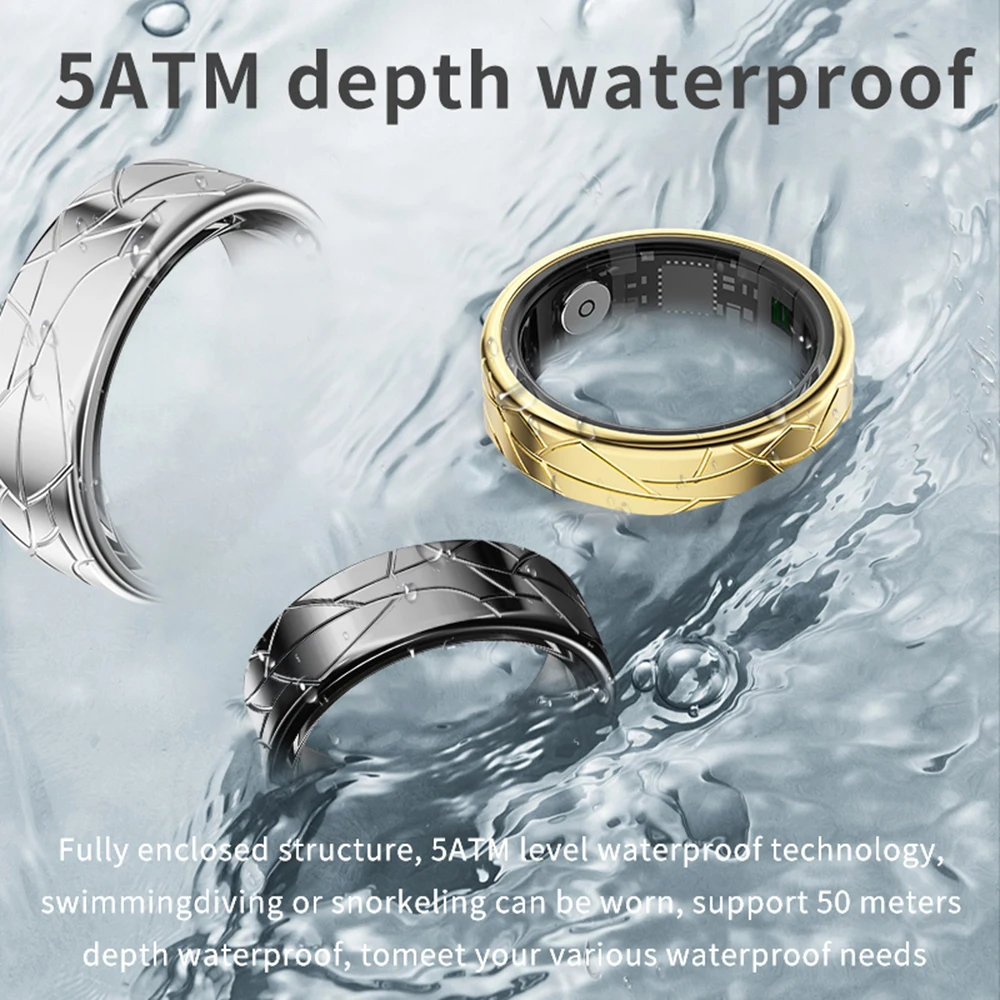 2026 New Smart Ring For Men Women Health Sleep Heart Rate Monitoring IP68 & 5ATM Waterproof Multi-sport Modes 4