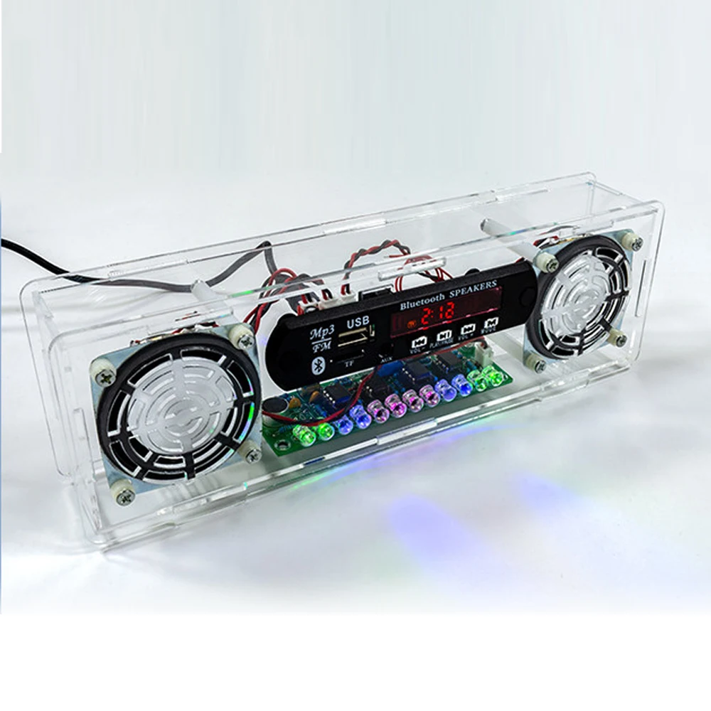 DIY 블루투스 스피커 전자제품 키트 FM 라디오(LED 음성 활성화 표시등 포함) 3W 스테레오 납땜 연습 키트