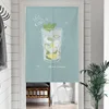 Milk Tea Japanese Door Curtain Doorway Kitchen Curtains Noren Drapes for Cafe Home Entrance Decor Cartoon Linen Door Curtains 4
