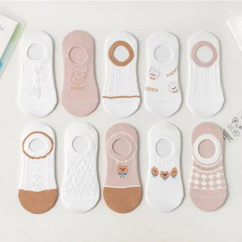 

Носки Короткие в стиле Харадзюку, Мультяшные Нескользящие, авокадо, клубника, коала, кошка, тапочки, 45 цветов, летние