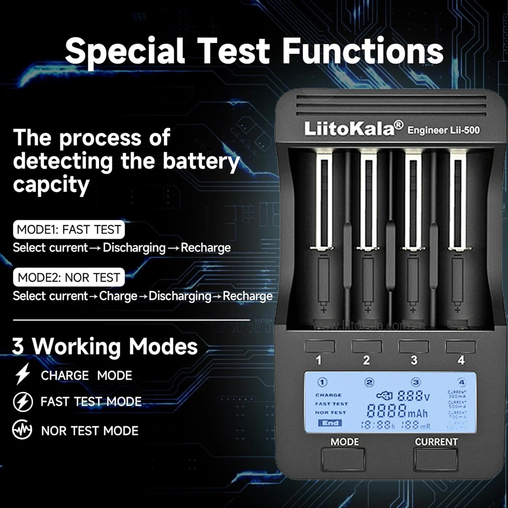 Liitokala Advanced NiMH Battery Charger with LCD Display