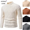 New Men's Crew Neck Sweater Soft Casual Sweaters for Men Autumn Classic Pullover Sweaters Mock Turtleneck Knitted Streetwear 1