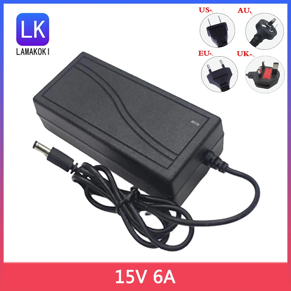 Adaptador de Alimentação 15v ac 100v240v para dc Carregador para Imax b6 Ferramenta Elétrica Portátil Led Alto-falante 15v 6a