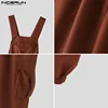 INCERUN 2024 American Style Bodysuits Summer New Men Cargo Rompers Casual Stylish Male Sexy Solid Shoulder Strap Jumpsuits S-5XL 5