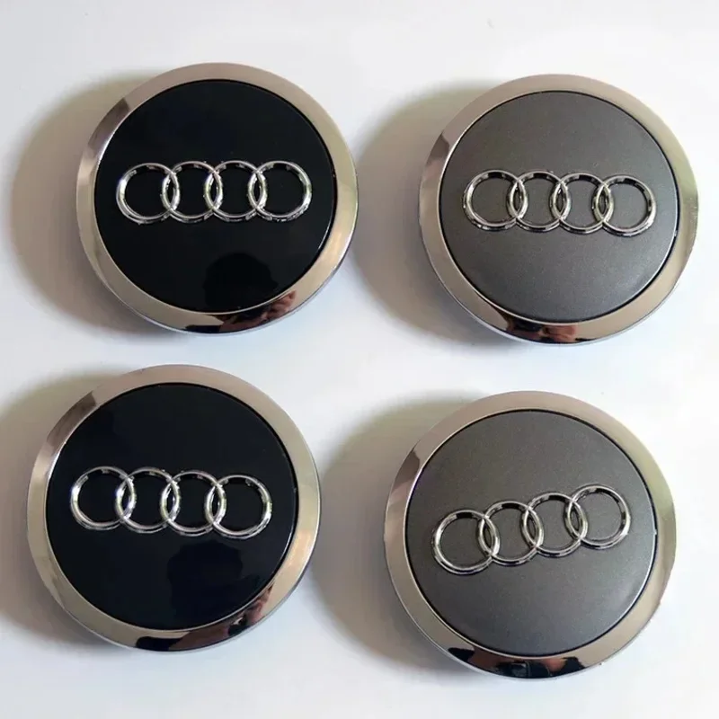 아우디 60/61/68/69/77MM/135MM 자동차 휠 센터 허브 캡 커버 4개 (A6L A7 A8 A3 A4 A5 A6 S3 S4 Q3 Q5 Q5L Q7 RS3 RS4 RS5 RS6 TT 용)