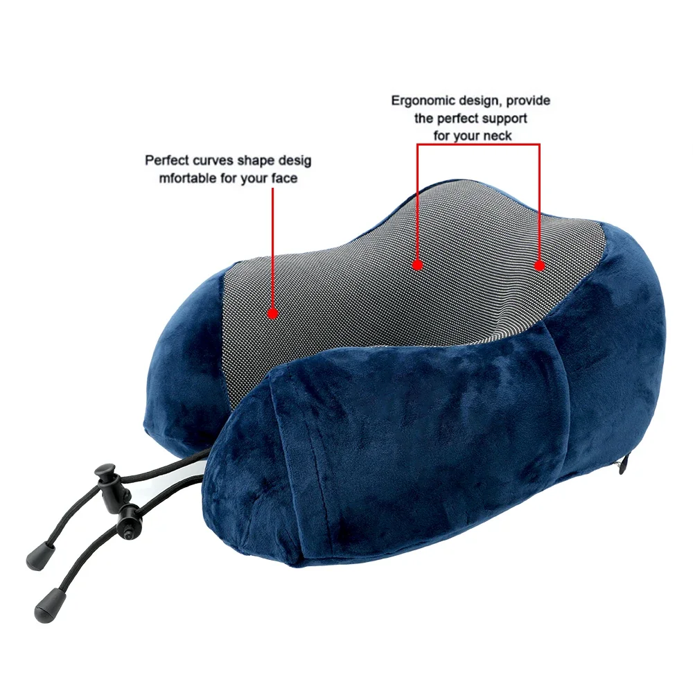 Soft Memory Foam U-Shaped Neck Pillow Travel Support Cushion Cervical Rest Pad for Automobile Interior
