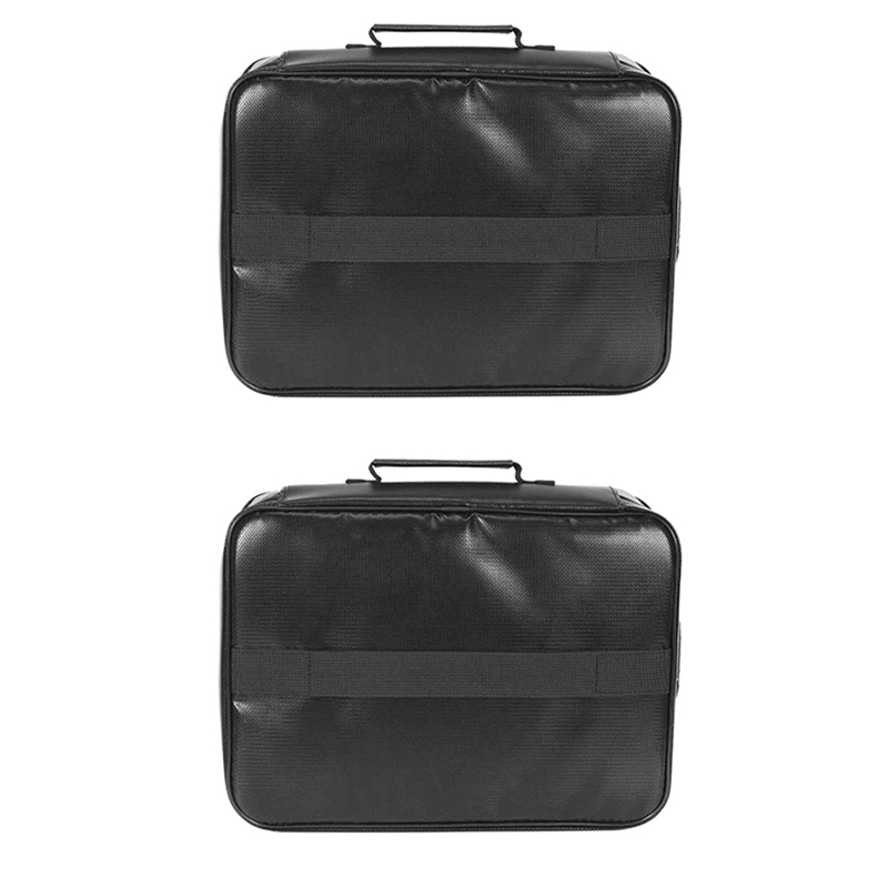 

2X Document Bag With Lock, Fireproof 3-Layer Document Storage Box With Waterproof Zipper,Used For Laptops, Documents B