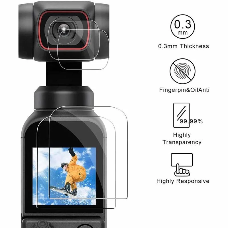 Clear and Transparent Tempered Glass Screen Protector for DJI Pocket 2 Pocket Camera for Photographers Tempered Glass Film 