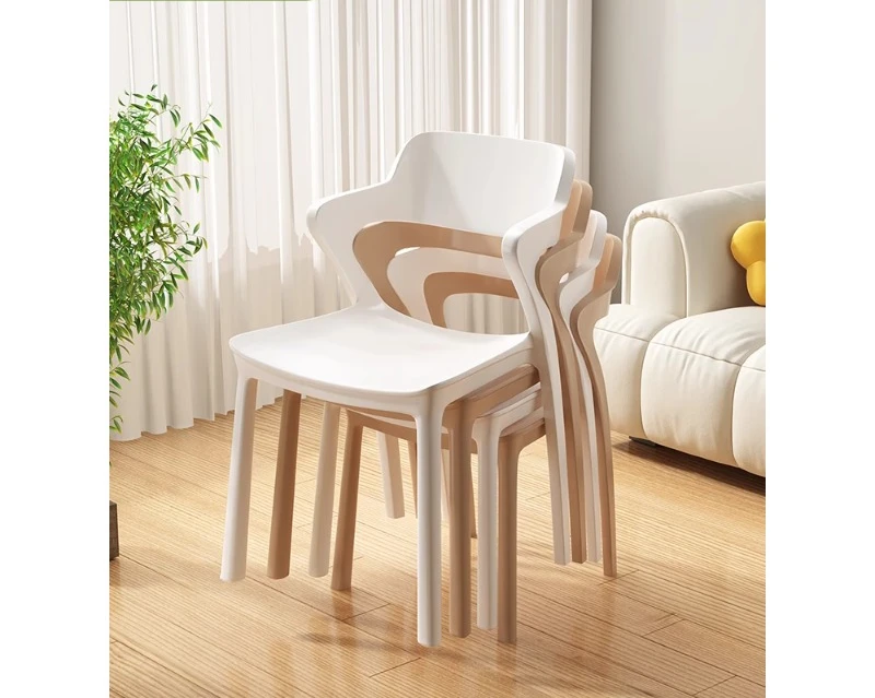 

Chair, household plastic dining chair, Nordic minimalist modern backrest, dining table and chair can be stacked, bedroom desk, s