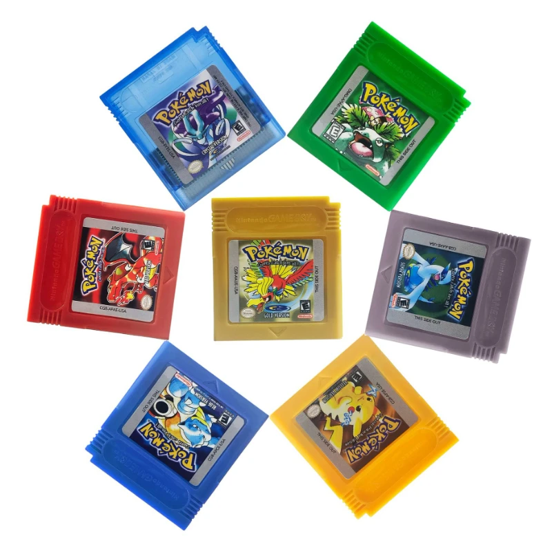 

POKEMON GAME 16 Bit Video GBC English Language Game Cartridge Card POKEMON Blue Crystal Golden Green Red Silver Yellow