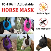 Horse Mask Equestrian Supplies Horse Face Anti-Mosquito Cover Anti-Insect Anti-Fly Horse Mask Face Mesh Fly Protective Cover 2