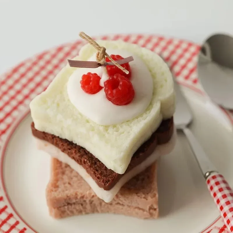 New Aroma Candle Making Molds Toast Silicone Molds Bread Mold Simulation Mini Toast Slice Silicone Mold Biscuit Cake Chocolate