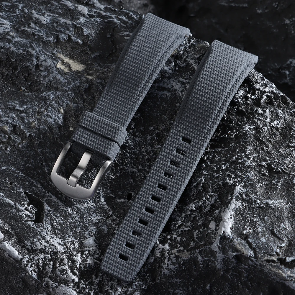 Enhanced FKM Rubber Quick Release Curved End Watch Strap - 20mm, 21mm, 22mm