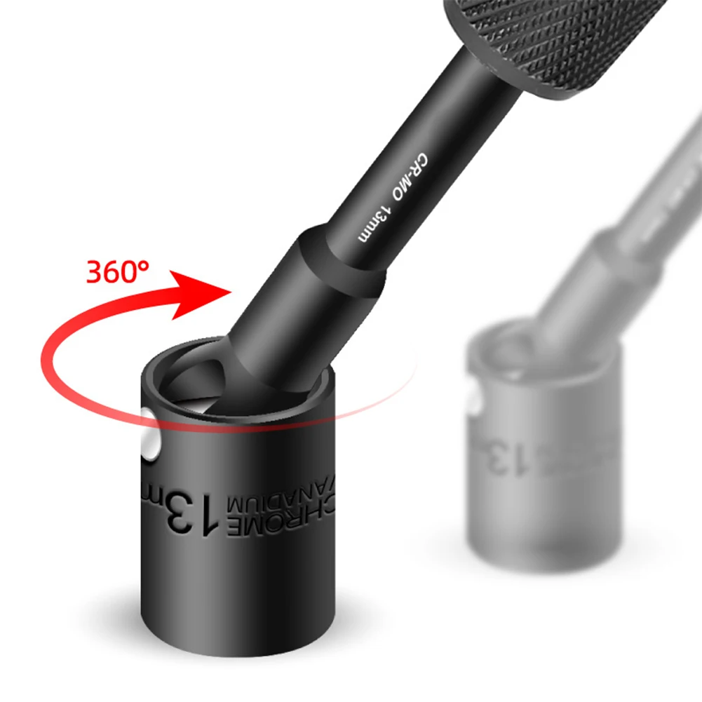 Description Picture 4 of item1Pc 100mm Hex Socket H8-H19 360 Degree Rotatable Head 100mm Hex Shank For Electric Impact Driver Drill Power Wrench Tool Parts