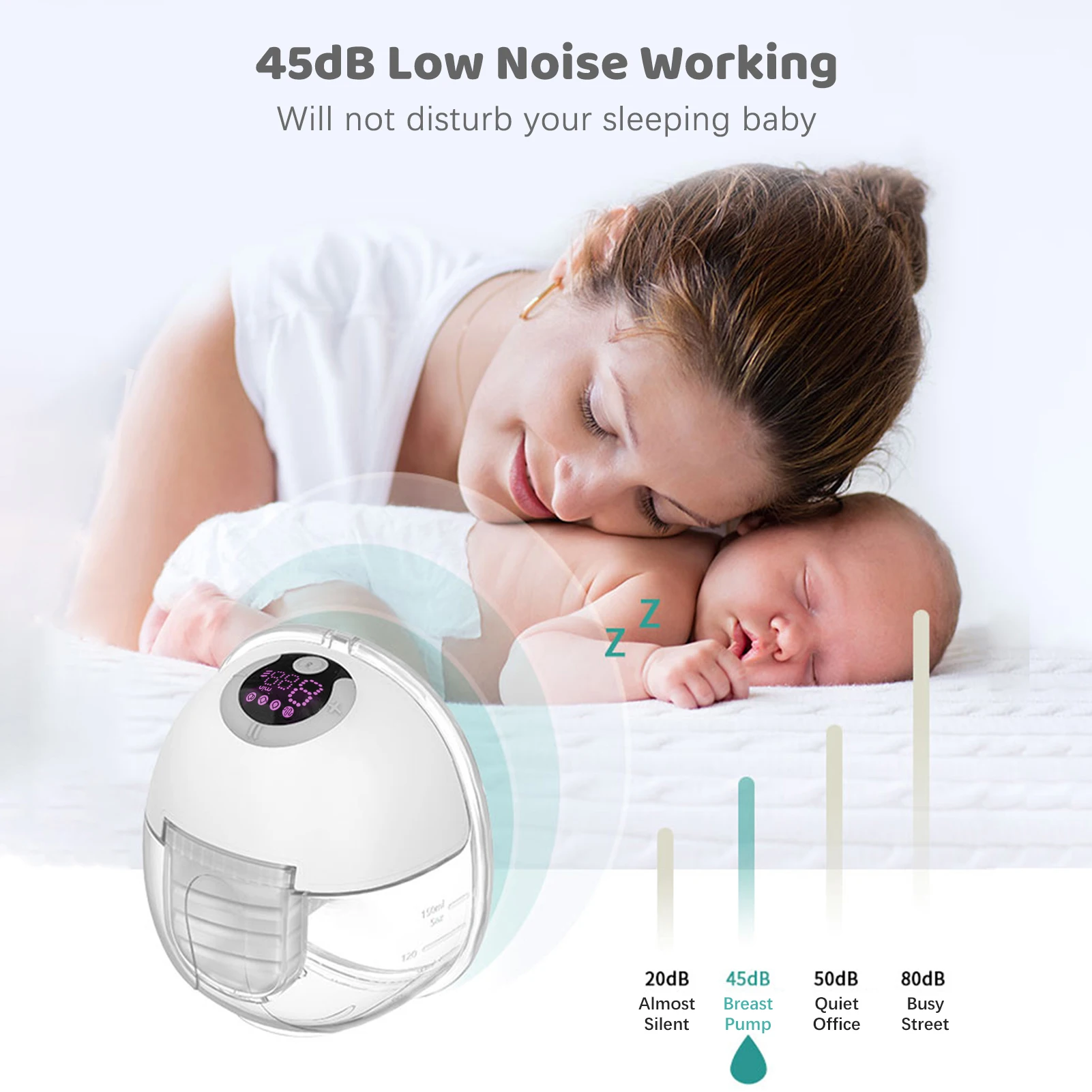S32 Wearable Breast Pump for Breastfeeding Electric Hands Free Low Noise with Memory Pause Functions 24mm Flange breast pump
