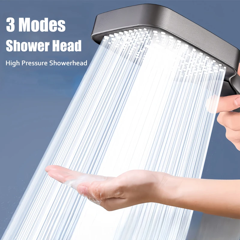 Panel Shower Head 3 Modes High Pressure Water Massage Filter Element Nozzle 13CM bathroom accessories