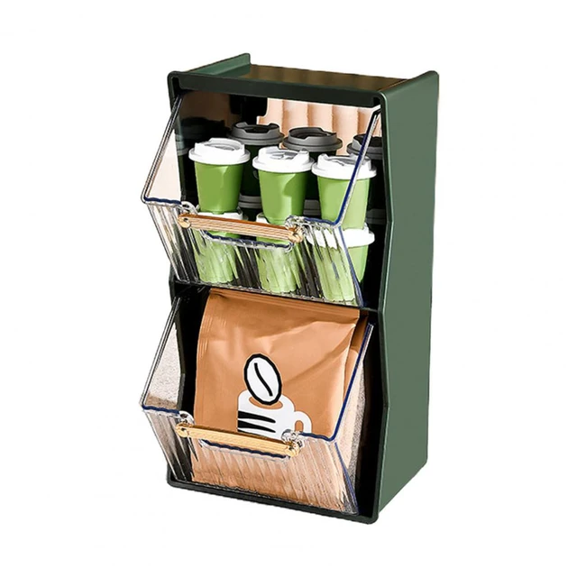 Tea Bag Display Rack 2 Tiers Classified Detachable Large Capacity Dustproof  Keep Neat Big Opening Pantry Kitchen Coffee Capsule - AliExpress