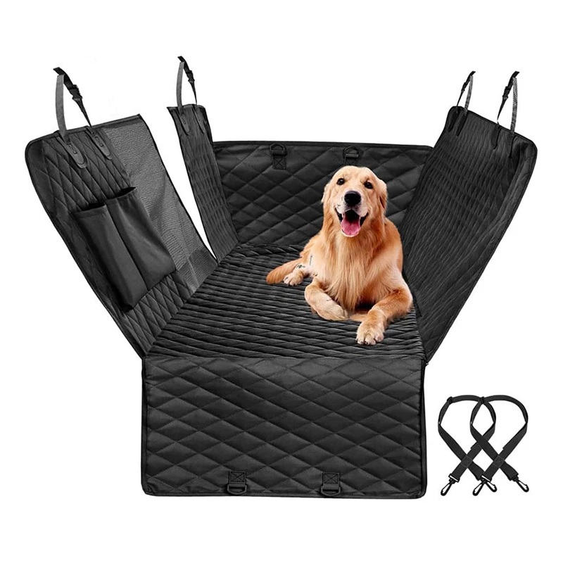Double Zipper Car Pet Seat Pad 143&times;153CM Waterproof Dirt Resistant Suitable Multiple Models Solid Color Cars Rear Seats Cushion
