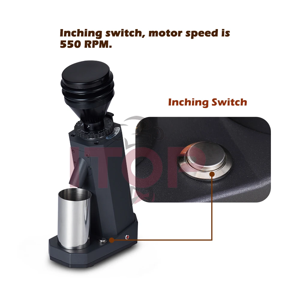 Coffee Grinder ITOP40 Coffee Grinder 40MM Titanium Burr Metal Bean Hopper 75g Wooden Lid Elegant Samll Coffee Grinder Machine Certified Product