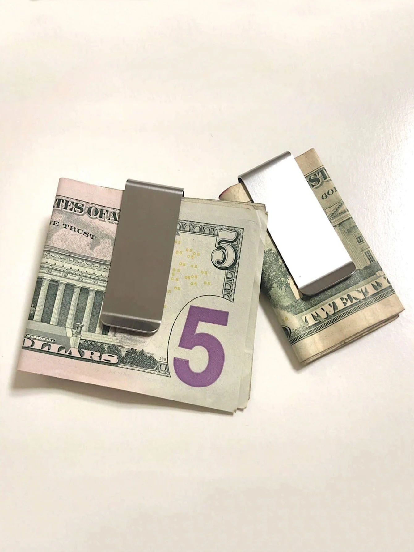 Minimalist Stainless Steel Solid Color Money Clip Wallet