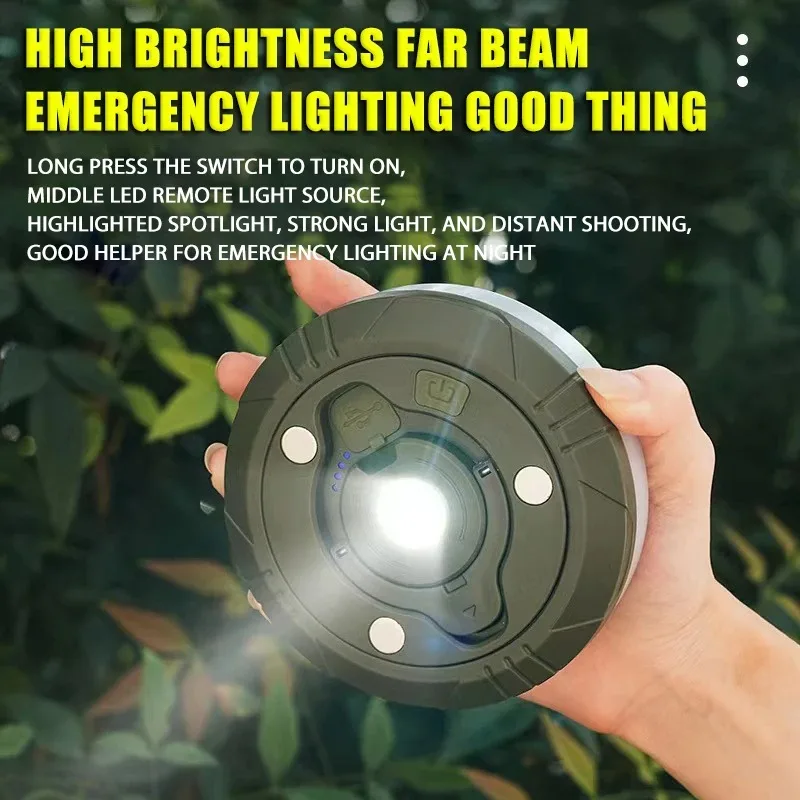 Camping Light USB Rechargeable 10meter Light String Outdoor Tent RGB Atmosphere XTE LED Flashlight with Magnet Hook