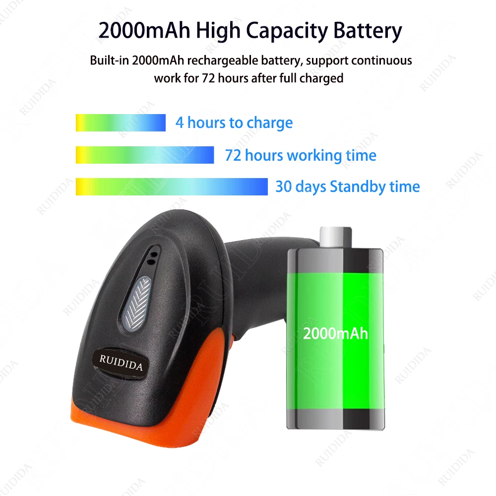 Code Bar Scanner 2d Wireless Barcod Reader or Wired Scanner or Bluetooth Barcode Reader Portable Handheld qr Code