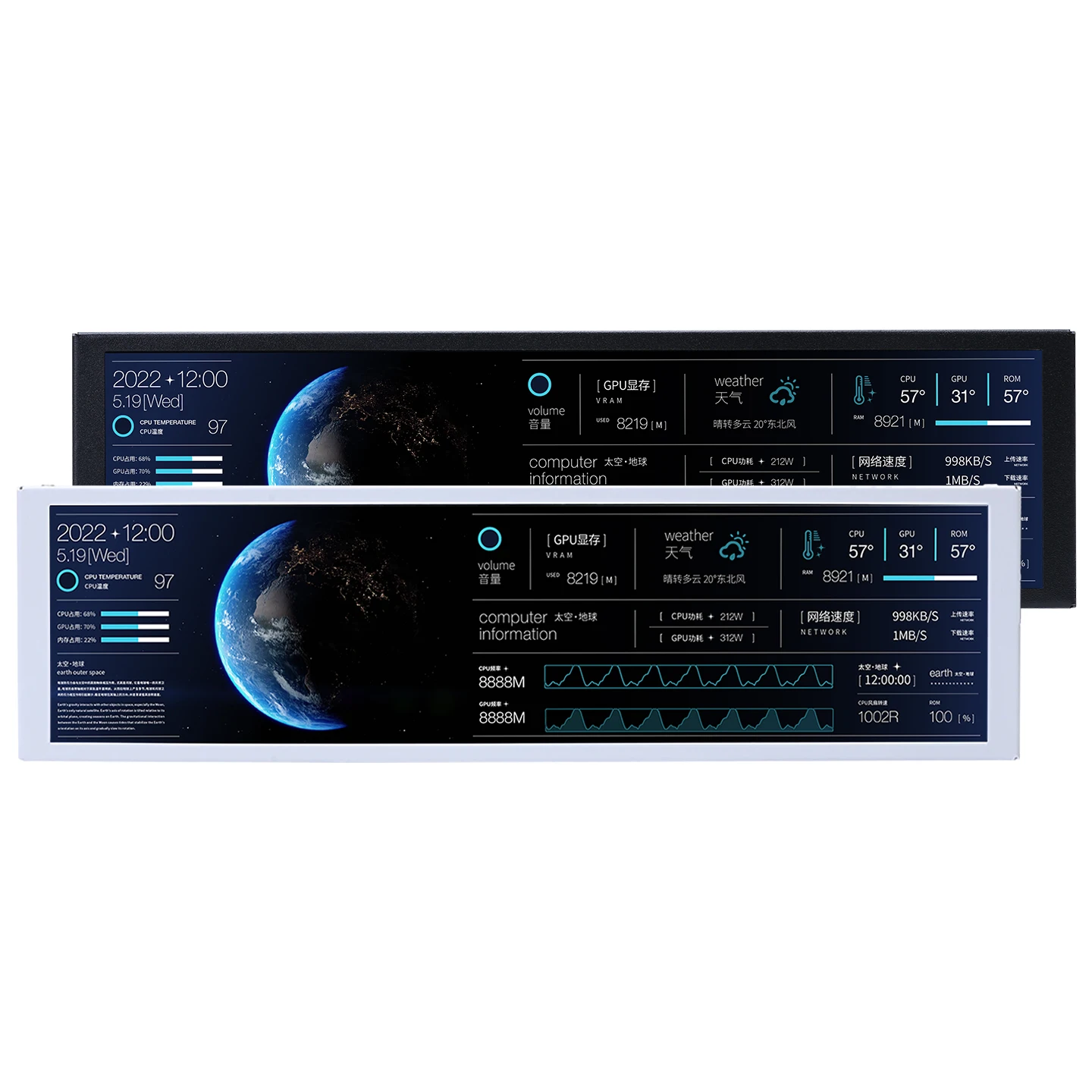 9.2インチIPS USBセカンダリースクリーンTURZX 1920x462スマート