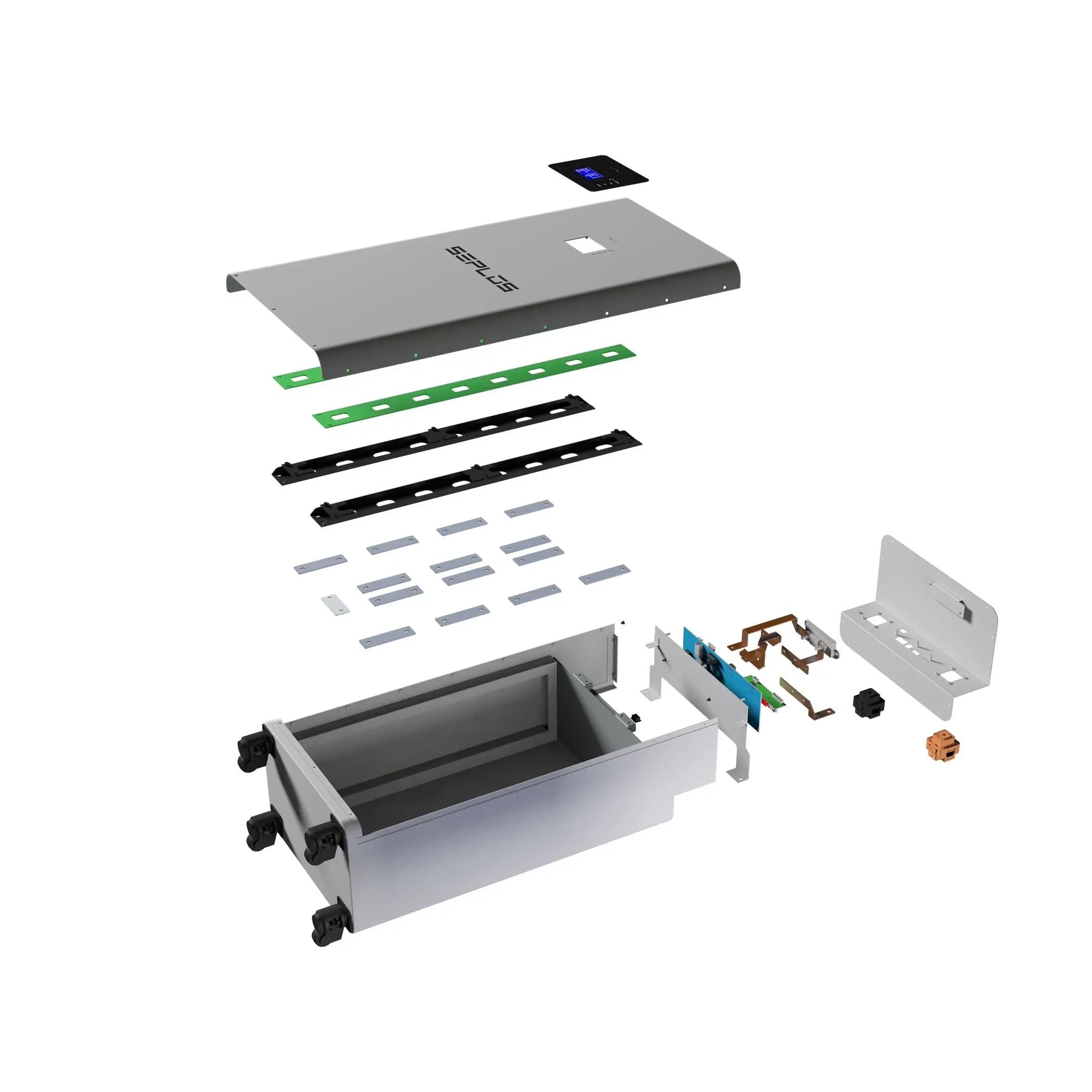 Seplos 리튬 인산염 배터리 팩, DIY 키트 세트, 케이스 조립 상자, 셀 없음, 48V, 280Ah, 14.3KWh, LiFePO4