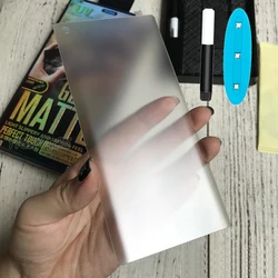 Matte Finish UV Liquid Full Glue Tempered Glass Screen Protector - Anti - Fingerprint, 2 - Pack for Case Friendly
