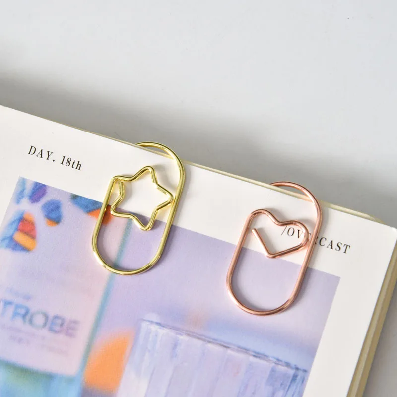 5pcs/Pack Cute Widened Large Paper Clips Fun Office Data Classification Paper Clip Metal Clips School Office Supplies