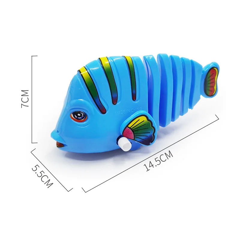 1pcs Creative Windup Swinging Fish Toy For Kids Fashion Classic Wind Up Toys Cute Cartoon Animal Small Fishes Toddler Toys