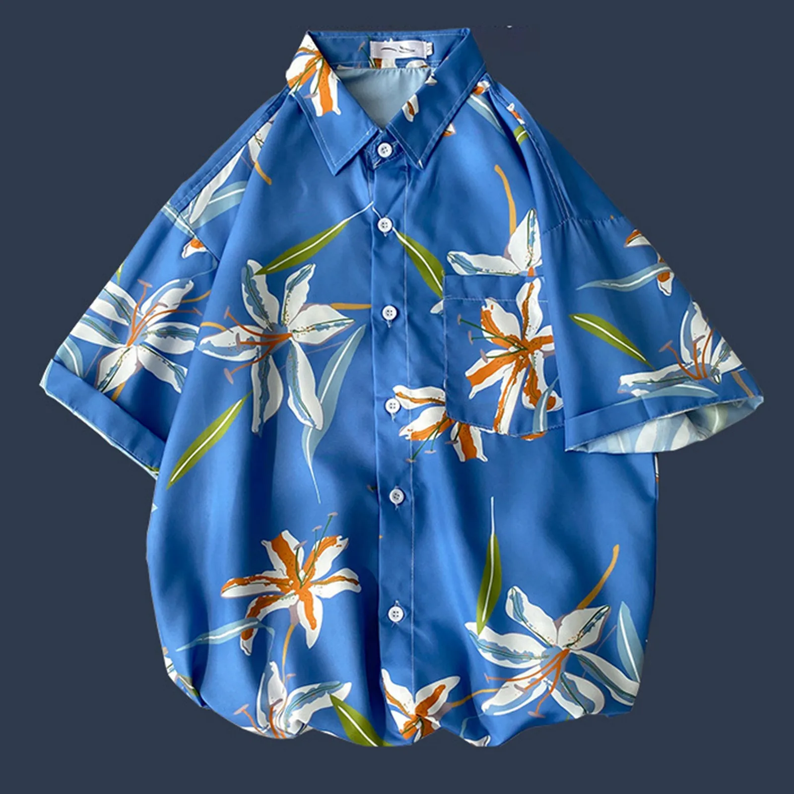 Goose Full Print Summer Button Up Shirt Men Casual Fashion Short Sleeves Shirts Button Lapel Summer 2024 Hawaiian Beach Shirt 5