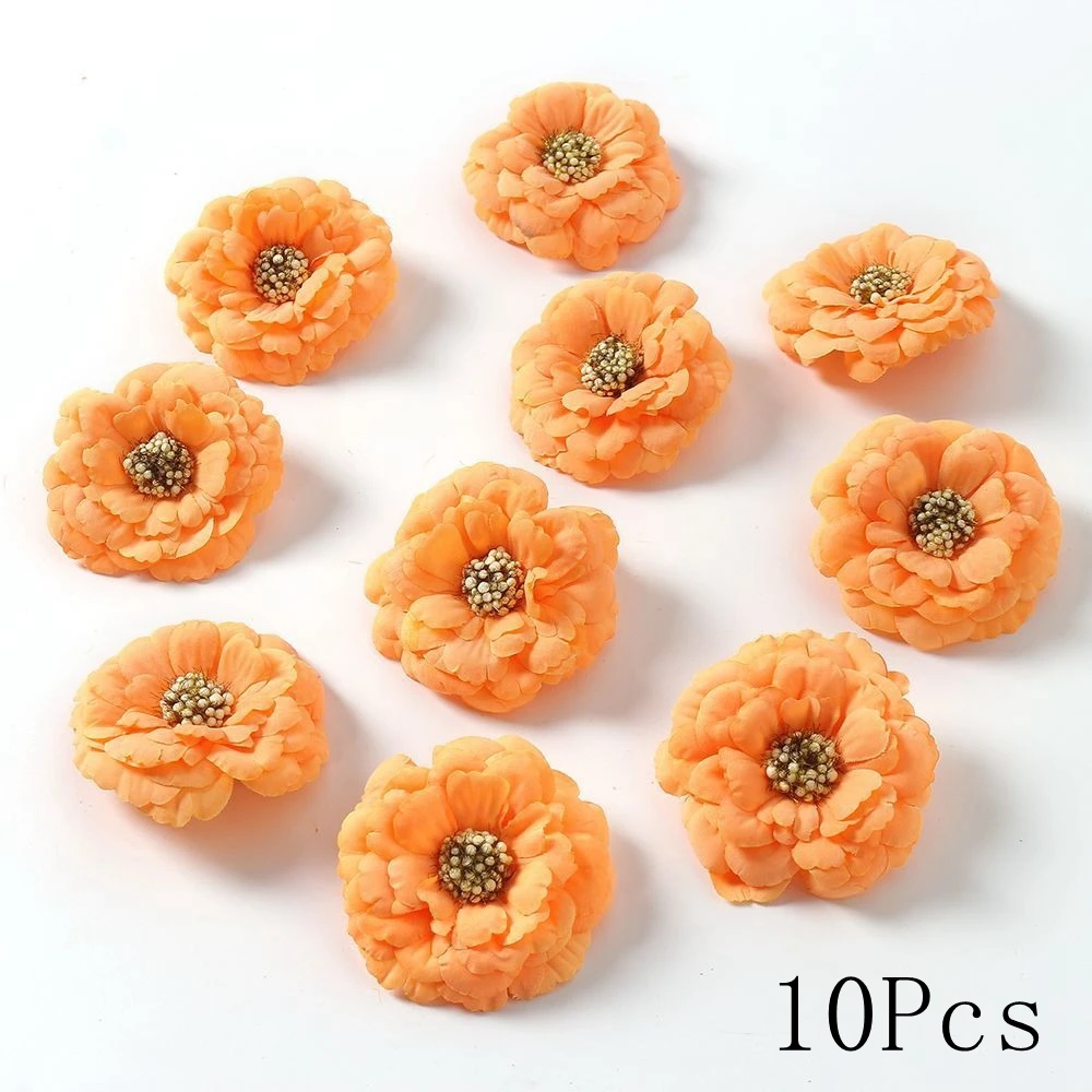 30 Fiori Artificiali Arancioni Misti In Seta – Mini Composizioni Per Matrimoni, Torte E Fai Da Te
