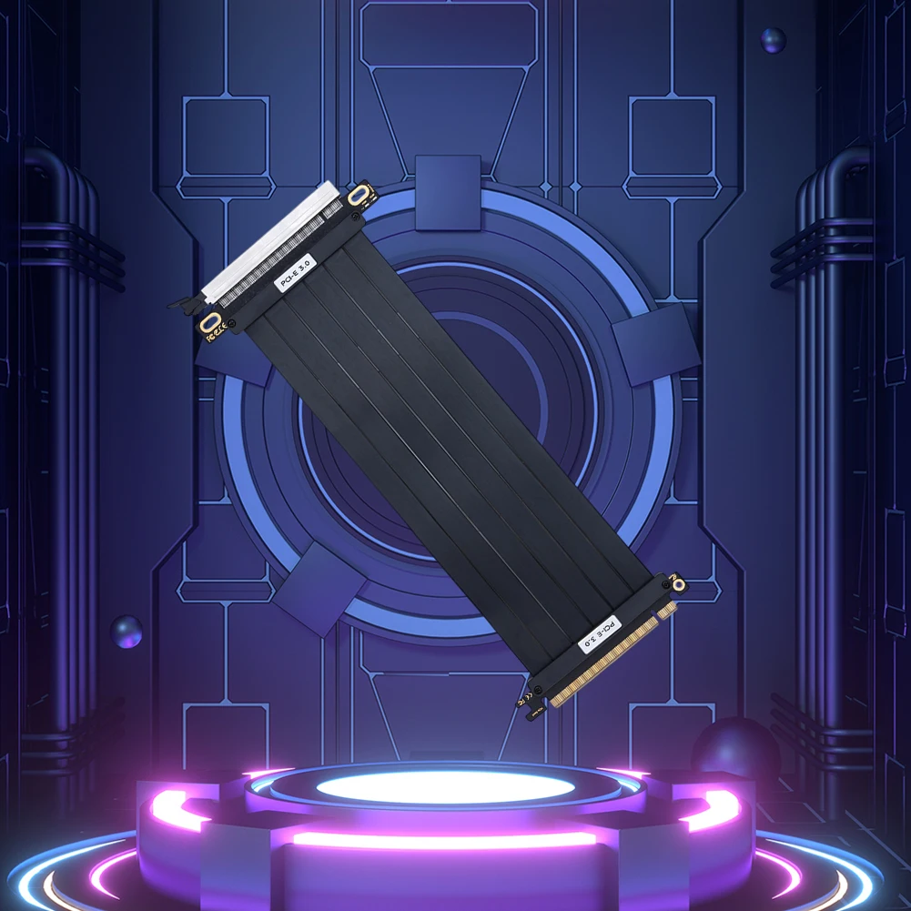 PCI-E 3.0 X16 Riser Cable Video Card High Speed Flexible Extender Card EMI Shielded PCI Express Gen 3 180° GPU Extension Cord