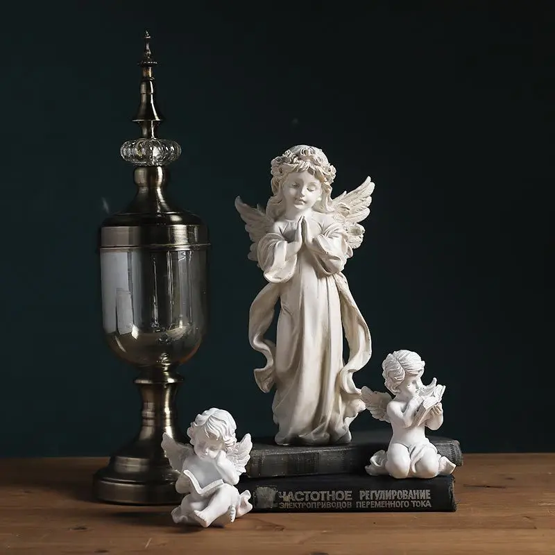 Статуя молитвы ангела Статуэтка из смолы домашнее украшение молитвенная Cherub