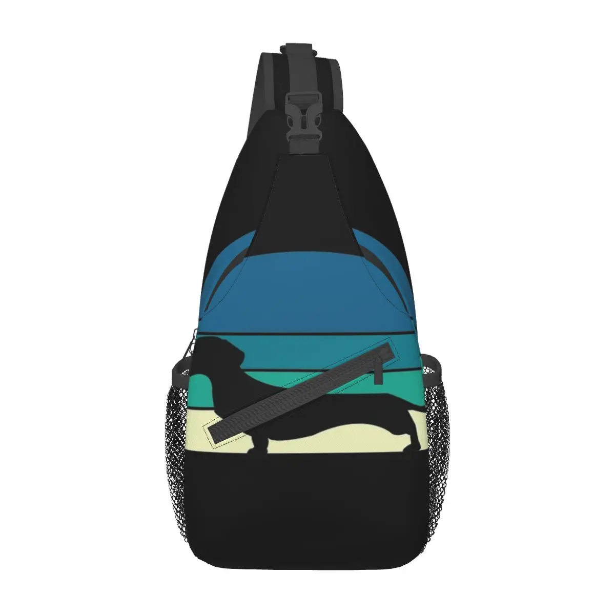 

Retro Sausage Dog Chest Bag Modern Portable Out Nice gift Customizable