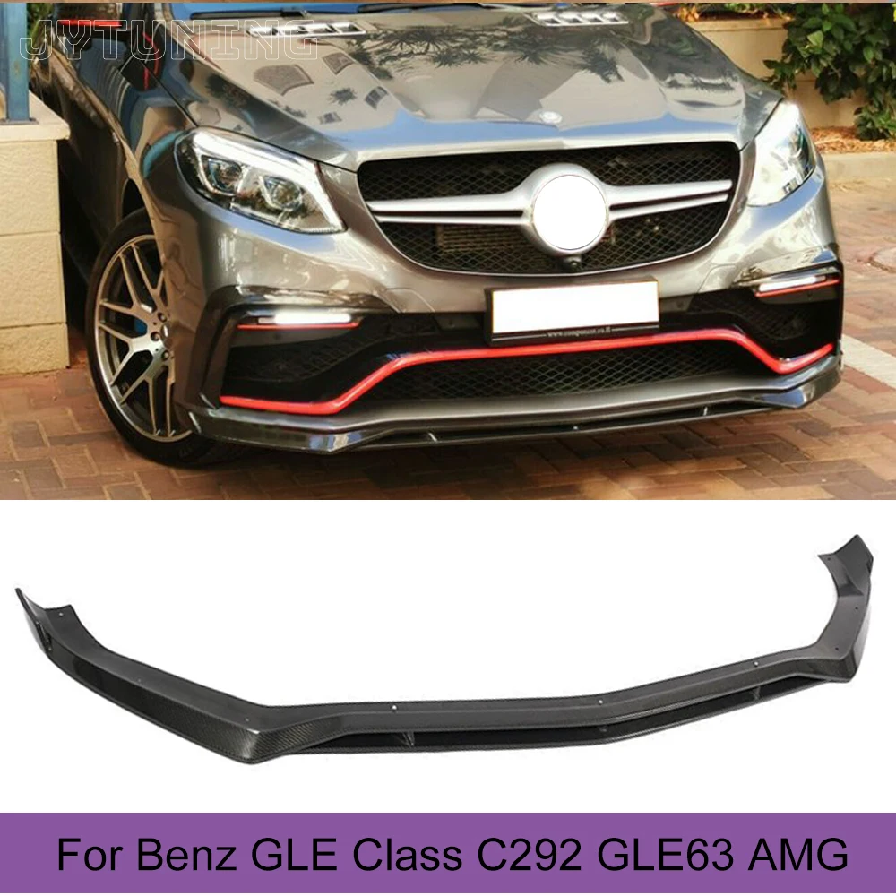 

Front Bumper Lip Spoiler For Mercedes-Benz GLE Class C292 GLE63 AMG 2015 - 2018 Carbon Fiber Front Bumper Lip Spoiler Splitters