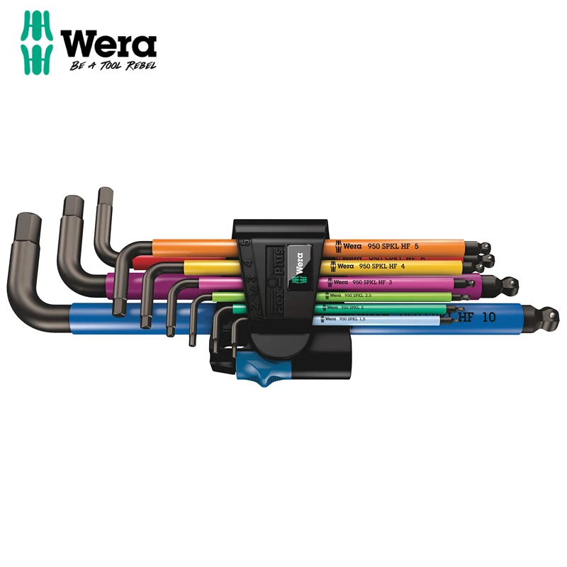 

WERA Tools 05022210001 950 SPKL/9 SM HF Multicolour L-Key Set Metric BlackLaser Multi Size Hex-Plus Ball End Hex Key Set