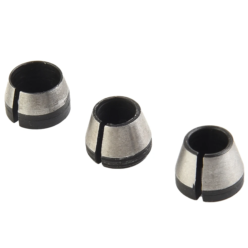 

3Pcs Collet Chuck Adapter 8mm/6.35mm/6mm For Engraving Trimming Machine Electric Router Wood Router Replacement Accessories