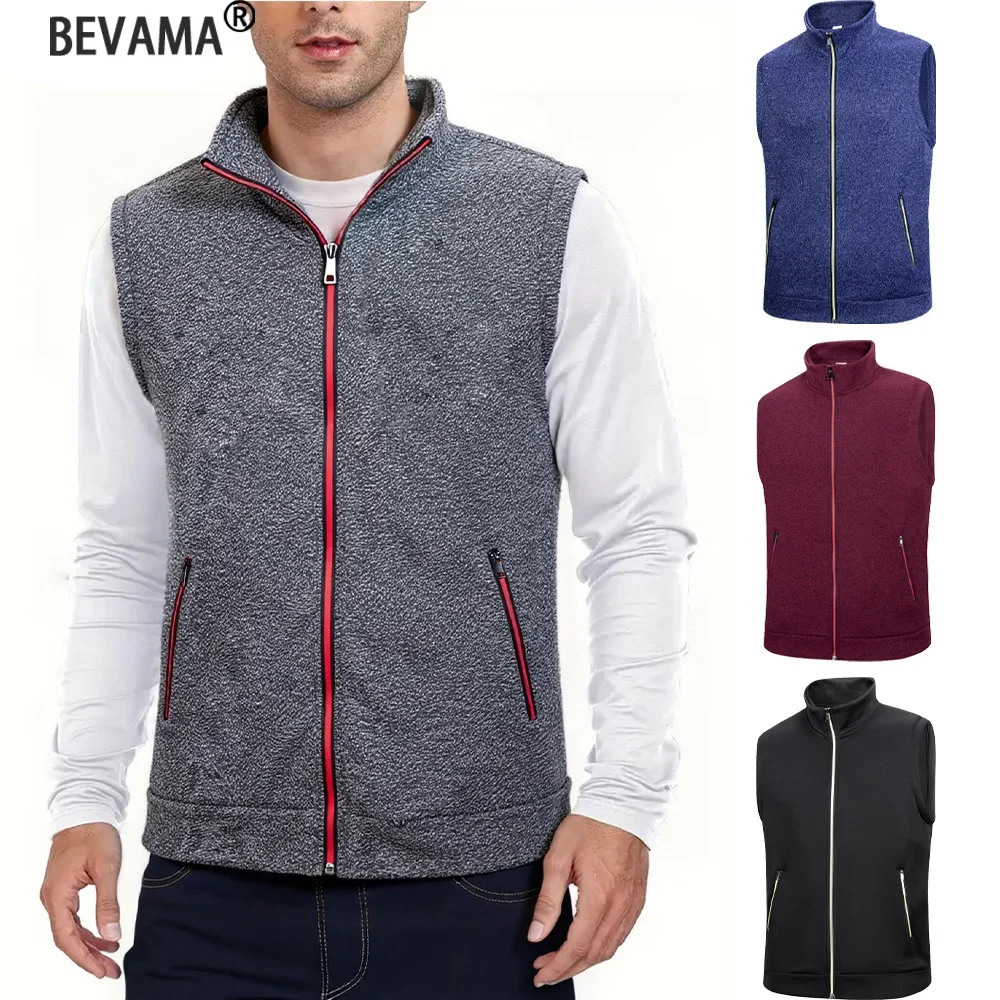 Veste sans manches homme col montant chaude décontractée streetwear pour automne hiver