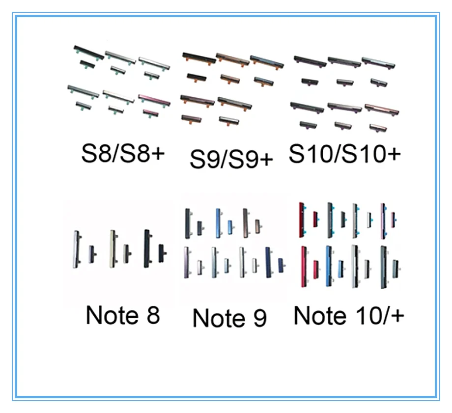 3 sets of original new phone Power Volume side button keys for Samsung Galaxy Note 8 9 10 plus external volume button + Power of