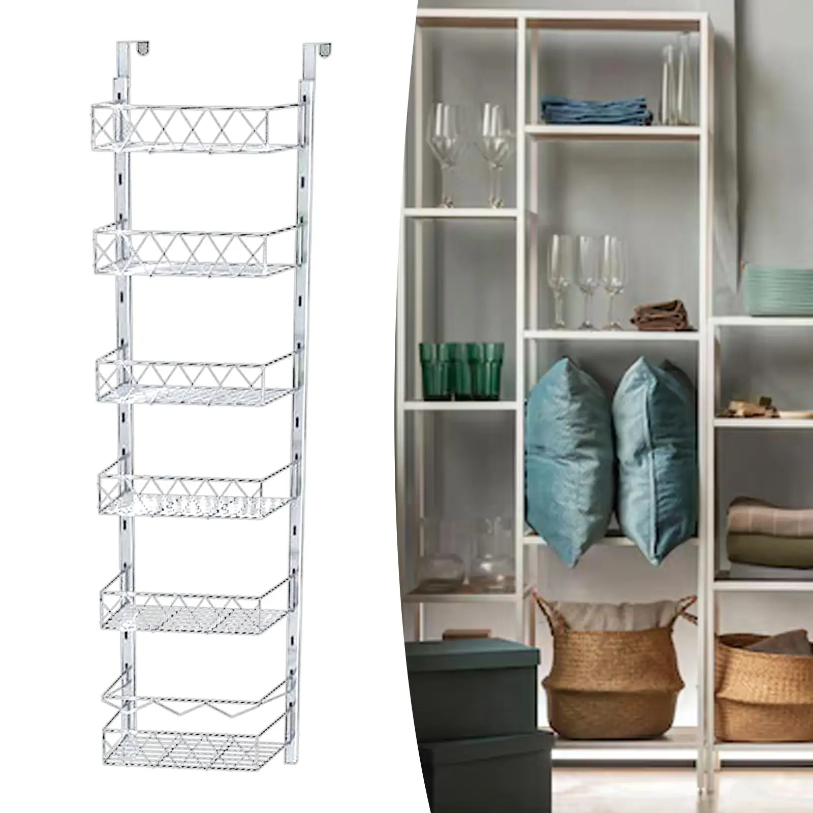 6 Tier Pantry Door Organizer Heavy Duty Narrow Pantry Hanging Storage and 6 Tier Pantry Door Organizer Heavy Duty Narrow Pantry Hanging Storage and