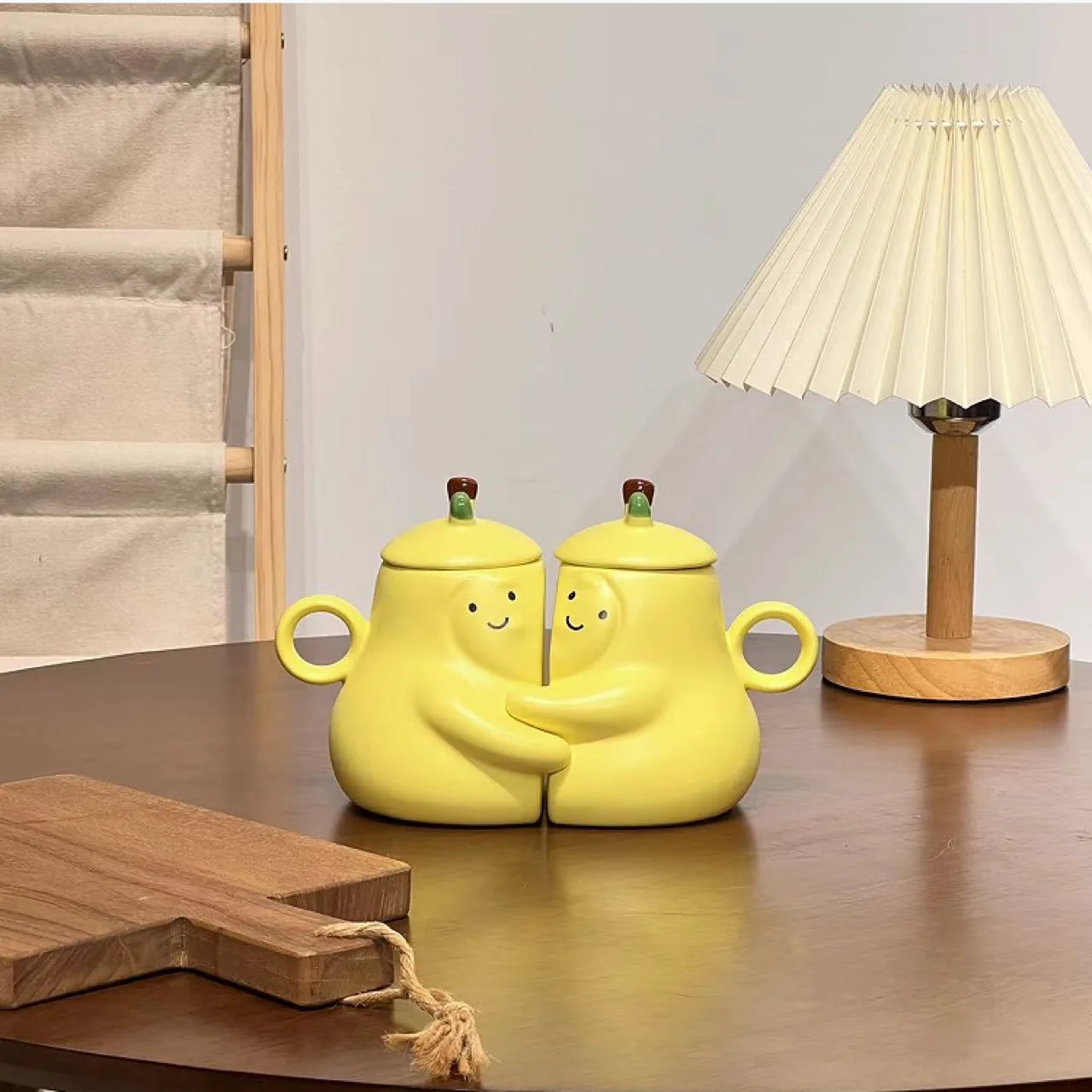 Ceramic Hugging Pear Coffee Mugs for Couples
