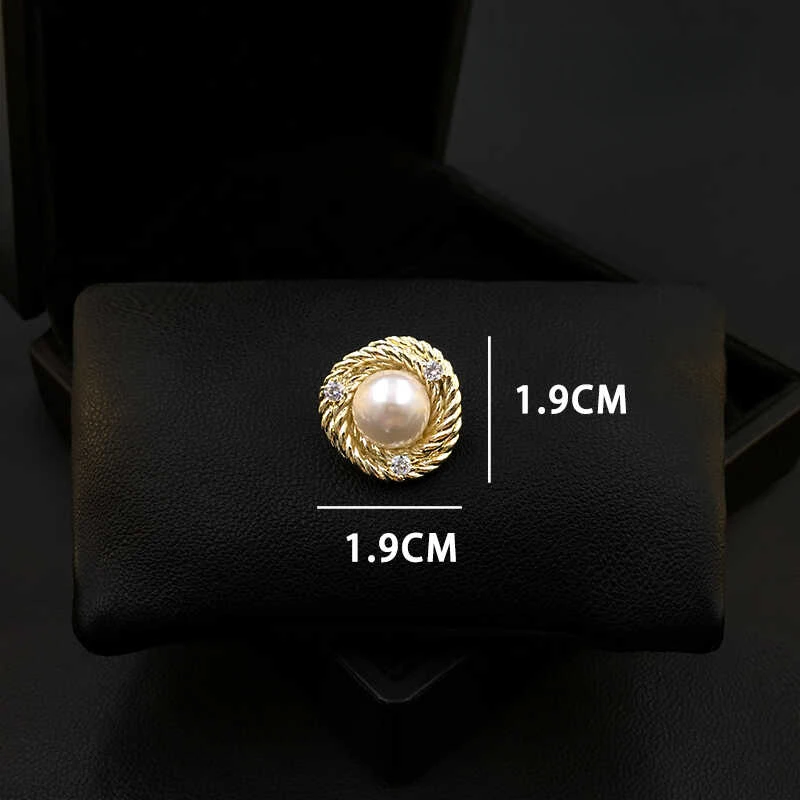 Unique Design Small Brooch Women Suit Lapel Pin Skirt Shirt Collar Anti-Exposure Buckle Fixed Gadget Pearl Jewelry Ornament 5609