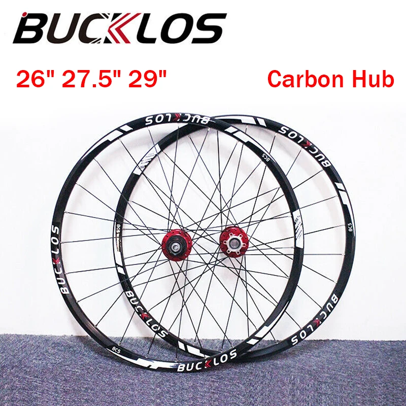BUCKLOS QR/TA Wheelset 26&quot 27.5&quot 29&quot Carbon Hub Wheel Clincher Disc Brake Set 7-11S Wheels Bike parts | Спорт и